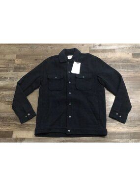 Method Mens Medium Navy Blue Mayfield Button Up Pocket Shacket New with Tags